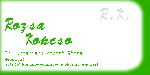 rozsa kopcso business card