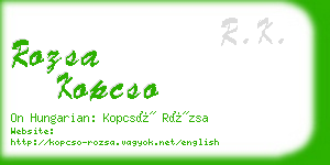 rozsa kopcso business card